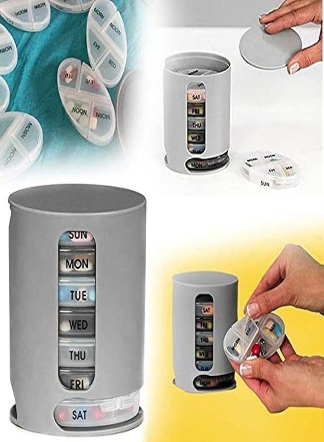 PRETOX Pill Pro 7 Days Weekly Tablet Medicine Storage Organizer Box, Pill Organizer 7 Portable Tray Pill Box 4 Compartments Organize Medicine and Vitamins for Each day Storage Box/Pill Dispenser - Image 4